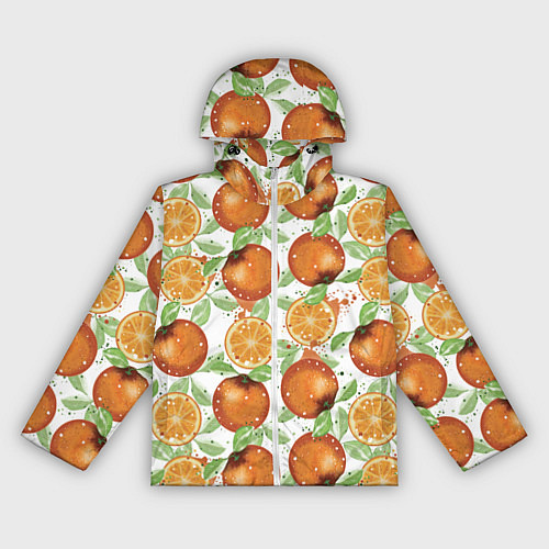 Женская ветровка Сочные апельсины и дольки апельсинов / 3D-Белый – фото 1