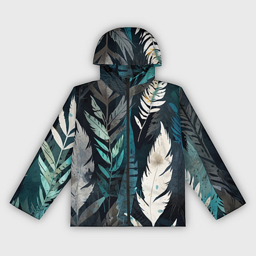 Женская ветровка Перья и листья / 3D-Черный – фото 1