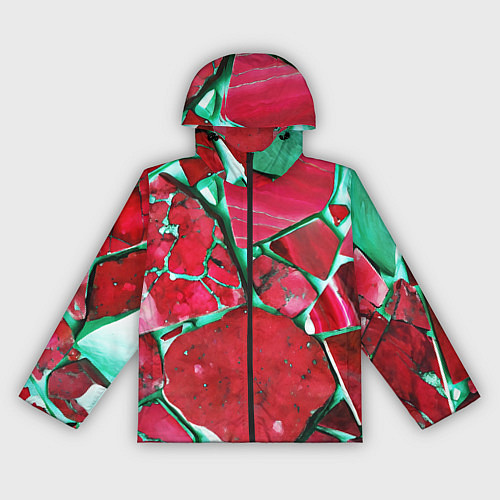 Женская ветровка Зеленый минерал в красном камне / 3D-Черный – фото 1