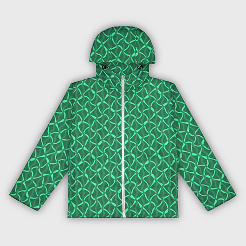 Женская ветровка Зелёный нефритовый искажение / 3D-Белый – фото 1