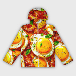 Ветровка с капюшоном женская Яичница с беконом, цвет: 3D-белый