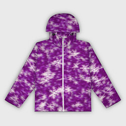 Ветровка с капюшоном женская Снежинки глитч, цвет: 3D-белый