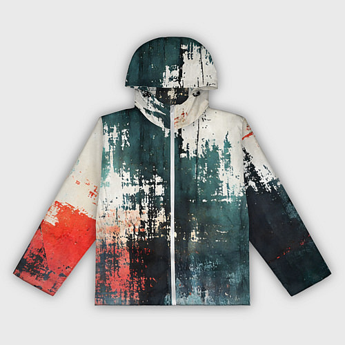 Женская ветровка Чёрно-красная ржавчина на белом фоне / 3D-Белый – фото 1