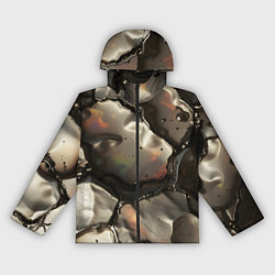 Ветровка с капюшоном женская Жидкая субстанция светло-коричневая, цвет: 3D-черный