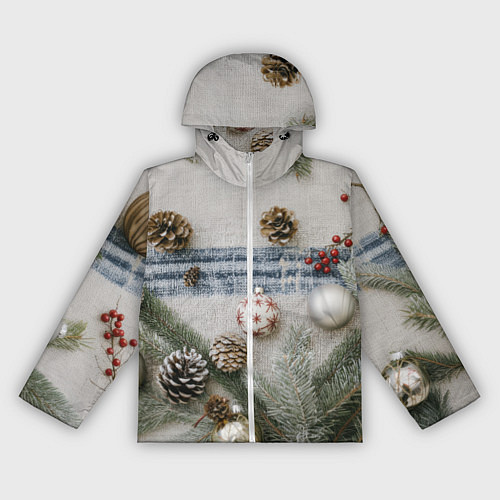 Женская ветровка Новогодние украшения / 3D-Белый – фото 1