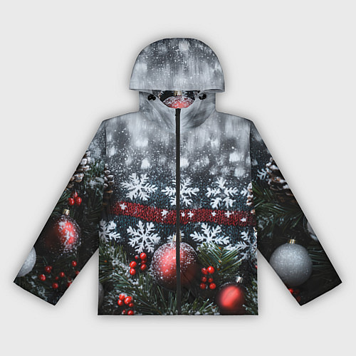 Женская ветровка Новогодние снежинки / 3D-Черный – фото 1