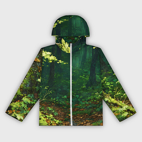 Женская ветровка Зелёный летний лес / 3D-Белый – фото 1