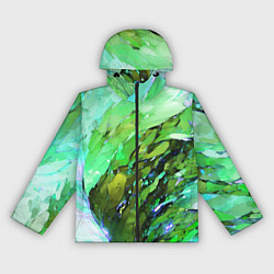 Ветровка с капюшоном женская Зелёная абстракция, цвет: 3D-черный