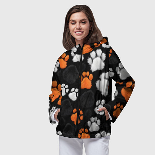 Женская ветровка Мохнатые лапки / 3D-Черный – фото 3