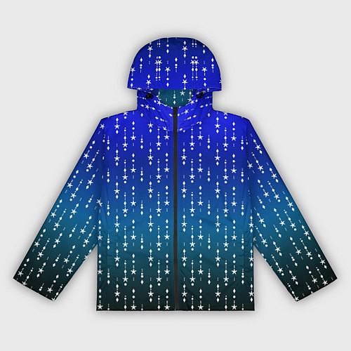 Женская ветровка Градиент сине-зелёный со звёздочками / 3D-Черный – фото 1