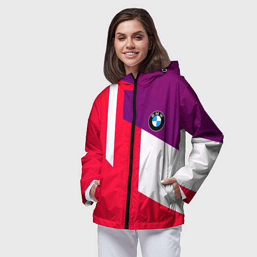 Женская ветровка BMW geometry sport / 3D-Черный – фото 3