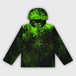 Ветровка с капюшоном женская Зеленые брызги красок, цвет: 3D-черный