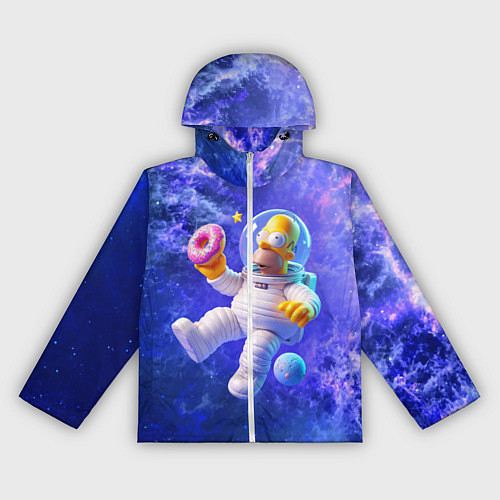 Женская ветровка Homer Simpson is a brave astronaut / 3D-Белый – фото 1