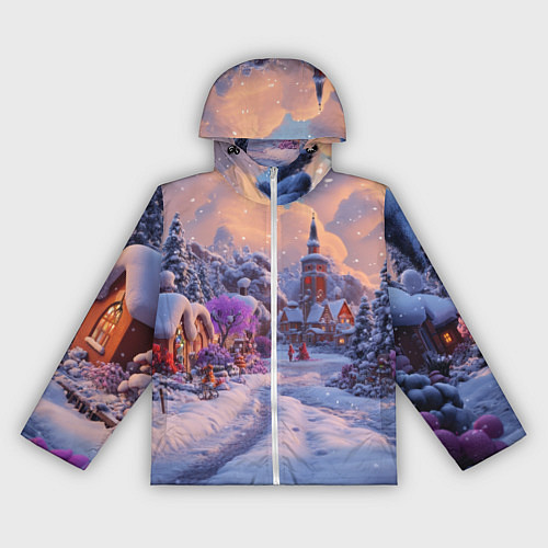 Женская ветровка Тропинка к новому году / 3D-Белый – фото 1