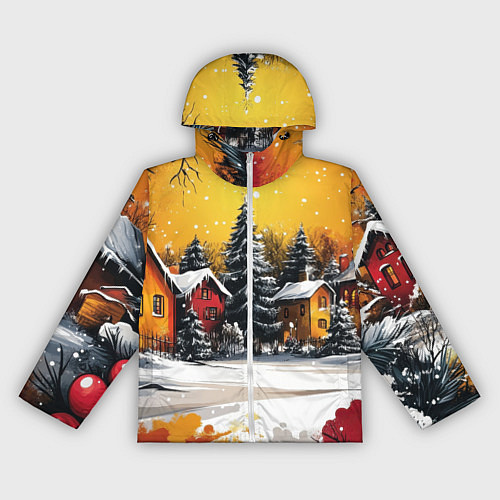 Женская ветровка Новогодний двор / 3D-Белый – фото 1