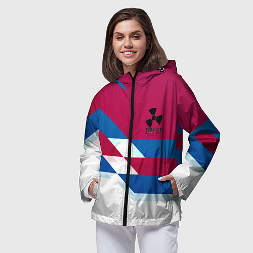 Женская ветровка Stalker geometry / 3D-Черный – фото 3