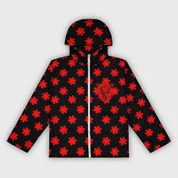 Ветровка с капюшоном женская Bullet for my valentine pattern, цвет: 3D-белый