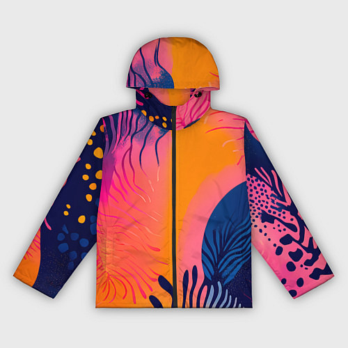 Женская ветровка Векторная абстракция с растениями - нейросеть / 3D-Черный – фото 1