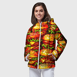 Ветровка с капюшоном женская Бургеры, цвет: 3D-белый — фото 2