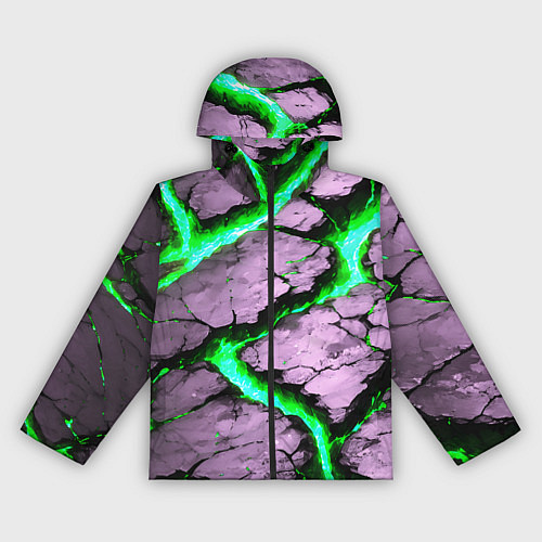 Женская ветровка Треснувший камень зелёный / 3D-Черный – фото 1