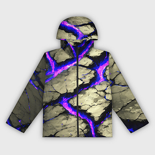 Женская ветровка Треснувший камень фиолетовый / 3D-Черный – фото 1