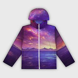 Ветровка с капюшоном женская Волшебная галактика, цвет: 3D-белый