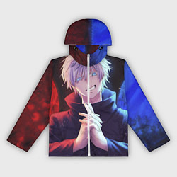 Ветровка с капюшоном женская Аниме - магическая битва, цвет: 3D-белый