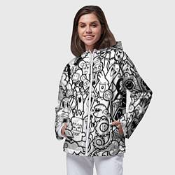 Ветровка с капюшоном женская Каляки маляки, цвет: 3D-белый — фото 2