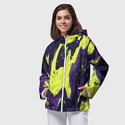Ветровка с капюшоном женская Камуфляжный пятна, цвет: 3D-белый — фото 2