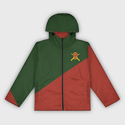 Ветровка с капюшоном женская Мотострелковые войска: герб со щитом, цвет: 3D-черный