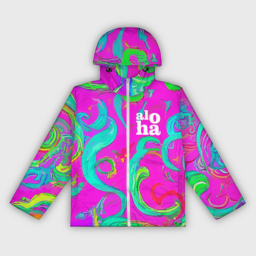 Женская ветровка Abstract floral pattern - aloha / 3D-Белый – фото 1