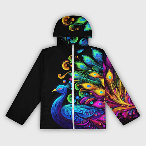 Женская ветровка Neon peacock - art / 3D-Белый – фото 1