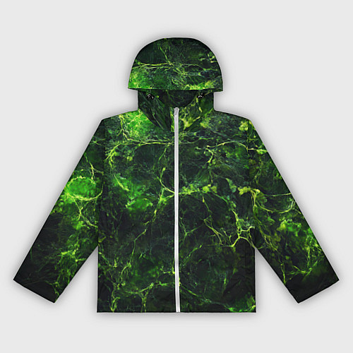 Женская ветровка Зеленая ядовитая текстура / 3D-Белый – фото 1