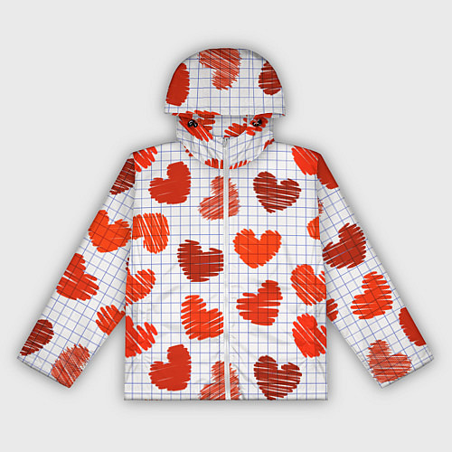 Женская ветровка Сердца на бумаге / 3D-Белый – фото 1