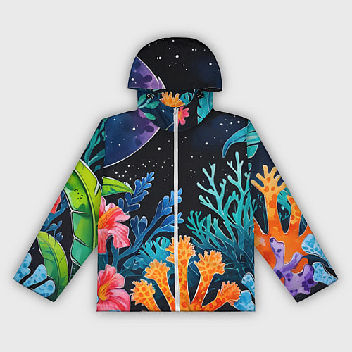Женская ветровка Космические кораллы / 3D-Белый – фото 1