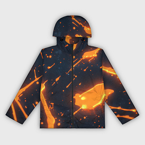 Женская ветровка Оранжевая краска в движении / 3D-Черный – фото 1