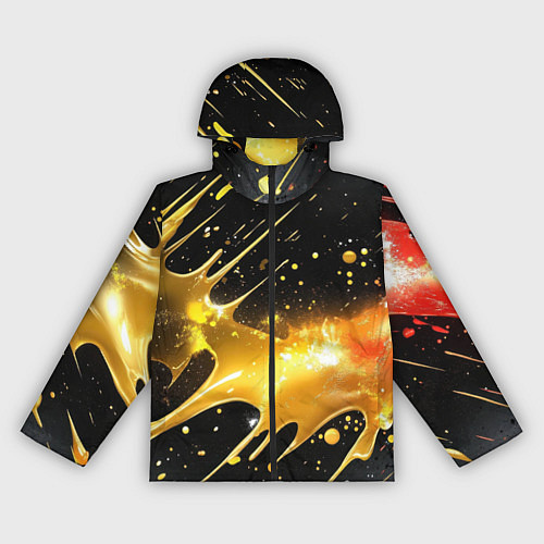 Женская ветровка Оранжевая краска на черном / 3D-Черный – фото 1