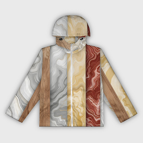 Женская ветровка Мрамор и дерево / 3D-Белый – фото 1