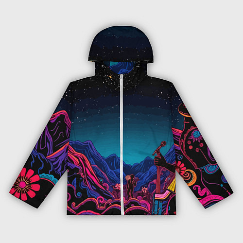 Женская ветровка Psychedelic music art / 3D-Белый – фото 1