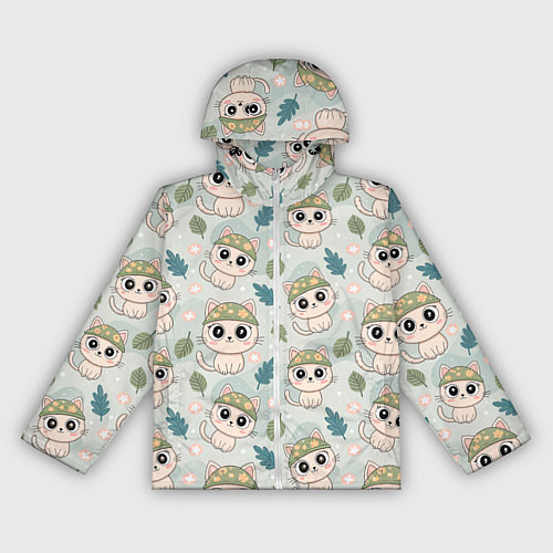 Женская ветровка Кошачий камуфляж каваи / 3D-Белый – фото 1