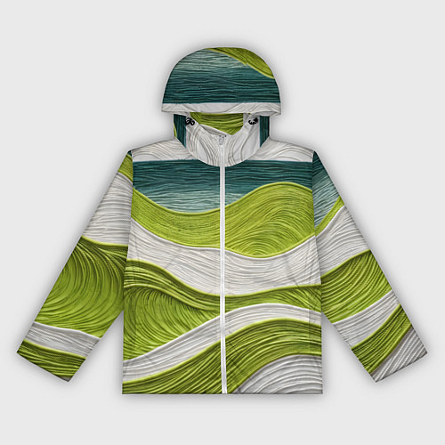 Женская ветровка Лаймовые волны / 3D-Белый – фото 1