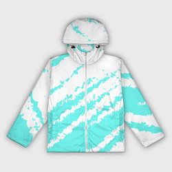 Ветровка с капюшоном женская The color is light blue and white, цвет: 3D-белый