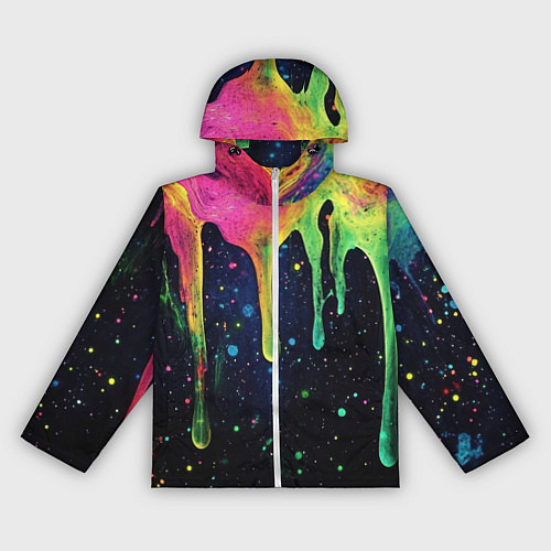 Женская ветровка Разноцветные потеки краски / 3D-Белый – фото 1