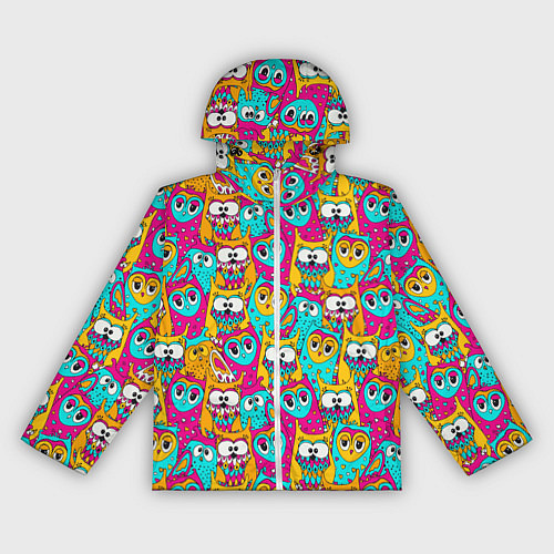 Женская ветровка Разноцветные совы мультяшные / 3D-Белый – фото 1