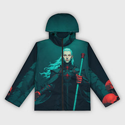 Ветровка с капюшоном женская Седовласый некромант, цвет: 3D-черный