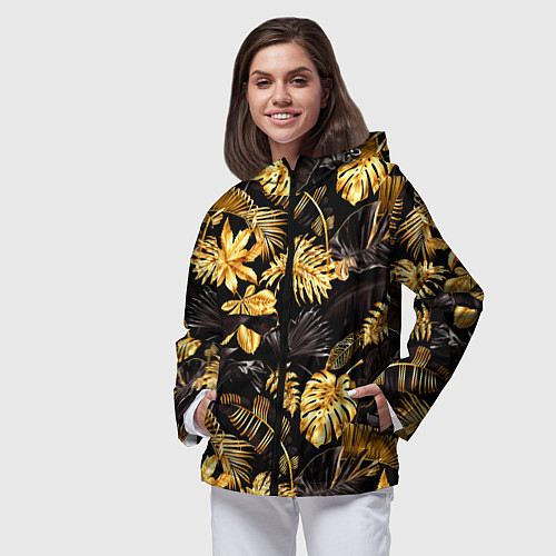 Женская ветровка Золотые тропики / 3D-Черный – фото 3