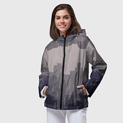 Ветровка с капюшоном женская Вечерний дождь, цвет: 3D-черный — фото 2