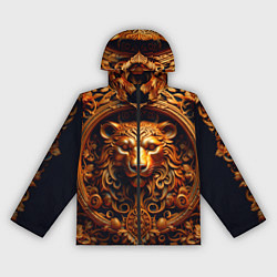 Ветровка с капюшоном женская Лев узор, цвет: 3D-черный