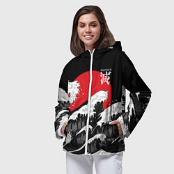 Ветровка с капюшоном женская Корпус бойни демонов - Kisatsutai, цвет: 3D-белый — фото 2