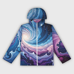 Ветровка с капюшоном женская Космическая волна, цвет: 3D-белый